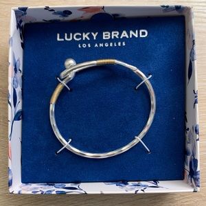 Lucky Brand Silver and Gold Wrapped Bangle